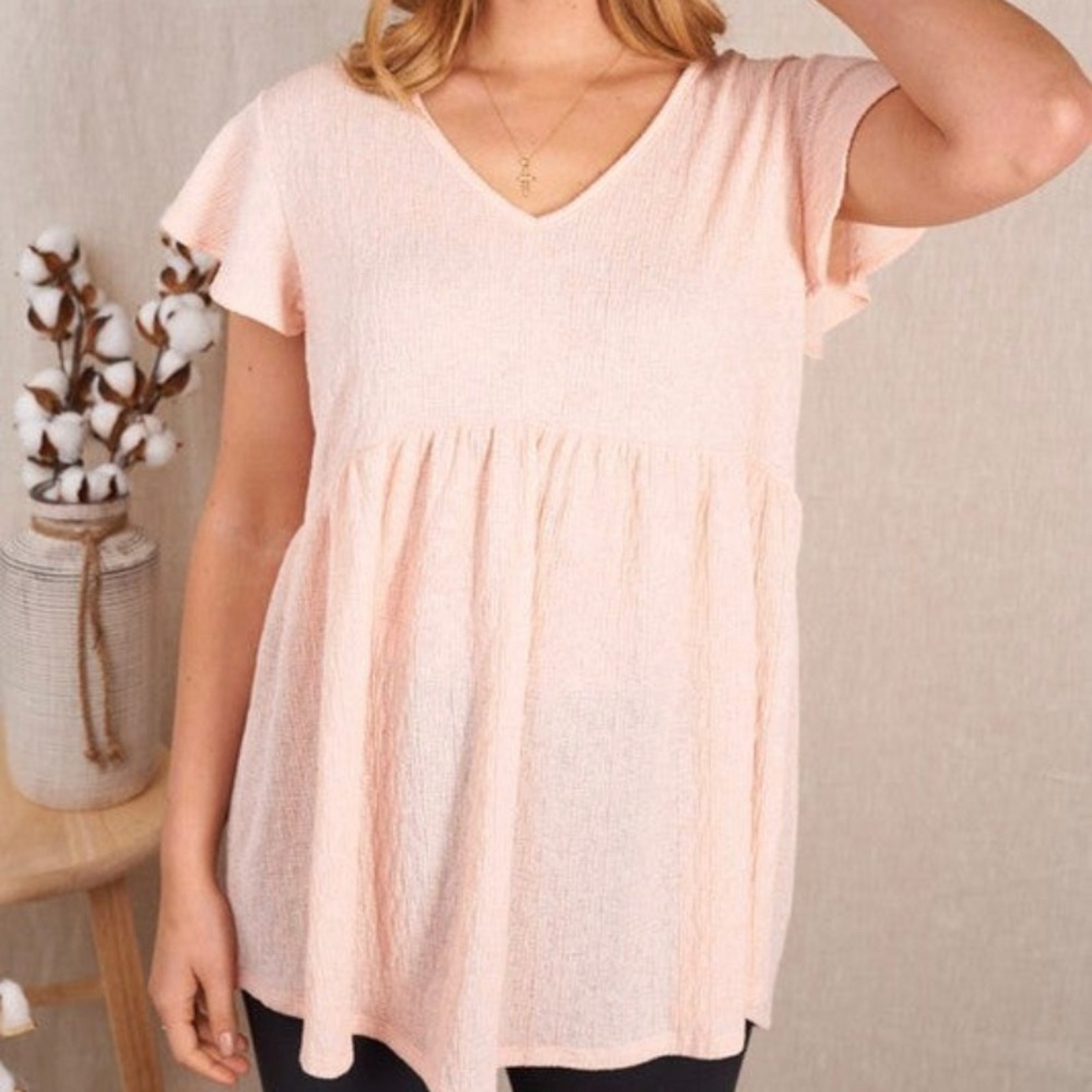 NWOT White Birch flutter sleeve babydoll